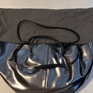 All Saints Shiny Black Tote Bag